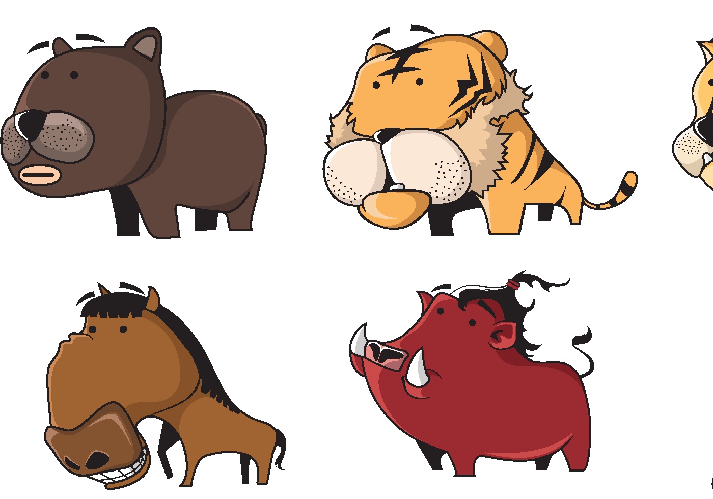 Download Animal Cartoon Vectors - Download Free Vector Art, Stock Graphics & Images