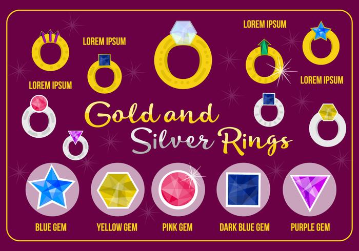 Gold And Silver Rings Vector