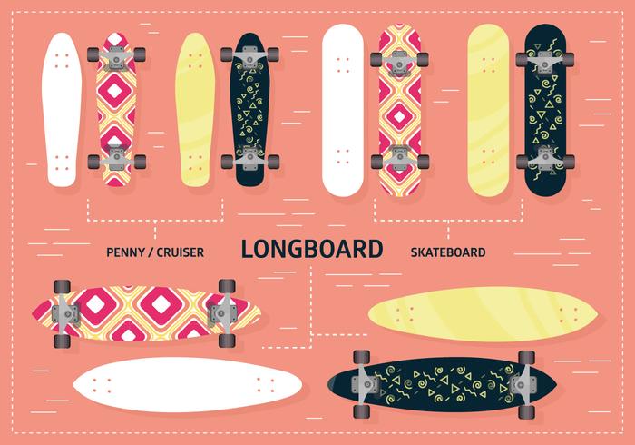 Free Longboard Vector Background Free Longboard Vector Background