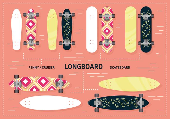 Libre Longboard vector de fondo