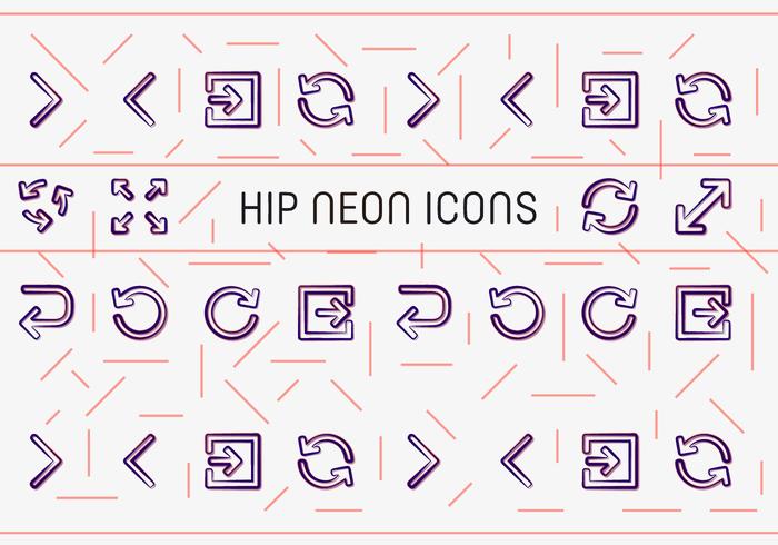 Libre cadera neón iconos vectoriales vector