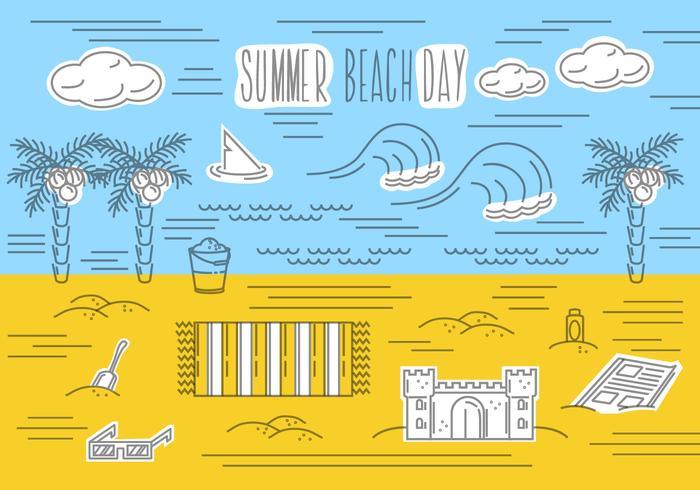 Free Summer Beach Vector Background