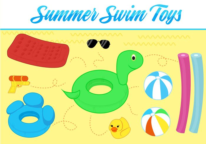 Free Summer Toys Vector Background