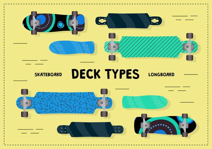 Free Longboard Vector Background