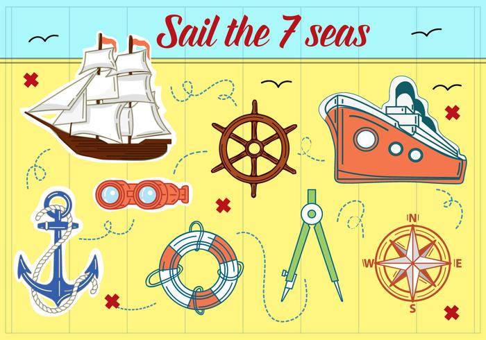 Sail Boats Vector Background
