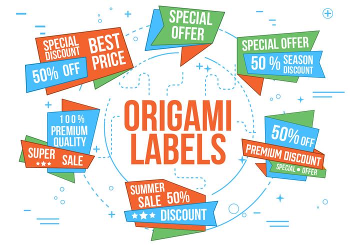 Free Vector Origami Labels