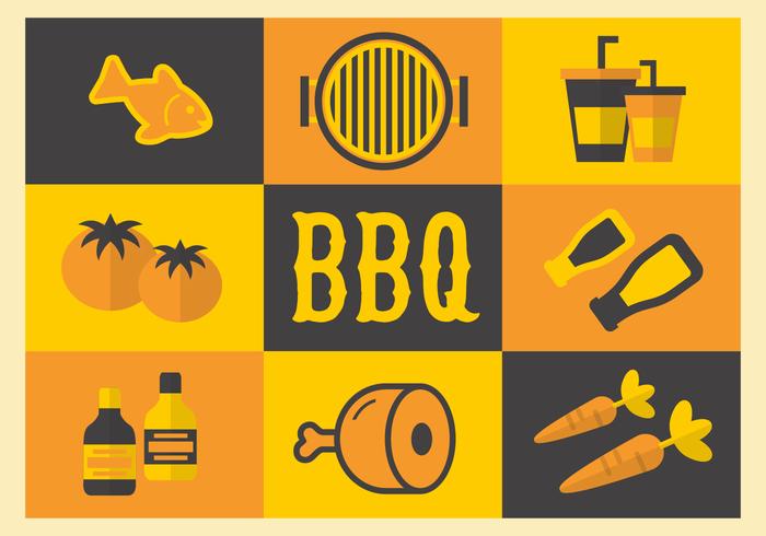 Vector de elementos de barbacoa gratis