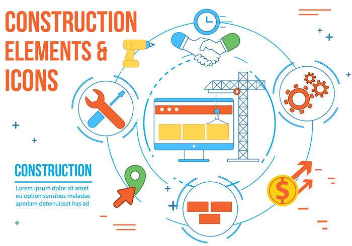 Iconos de construcción libre de vectores