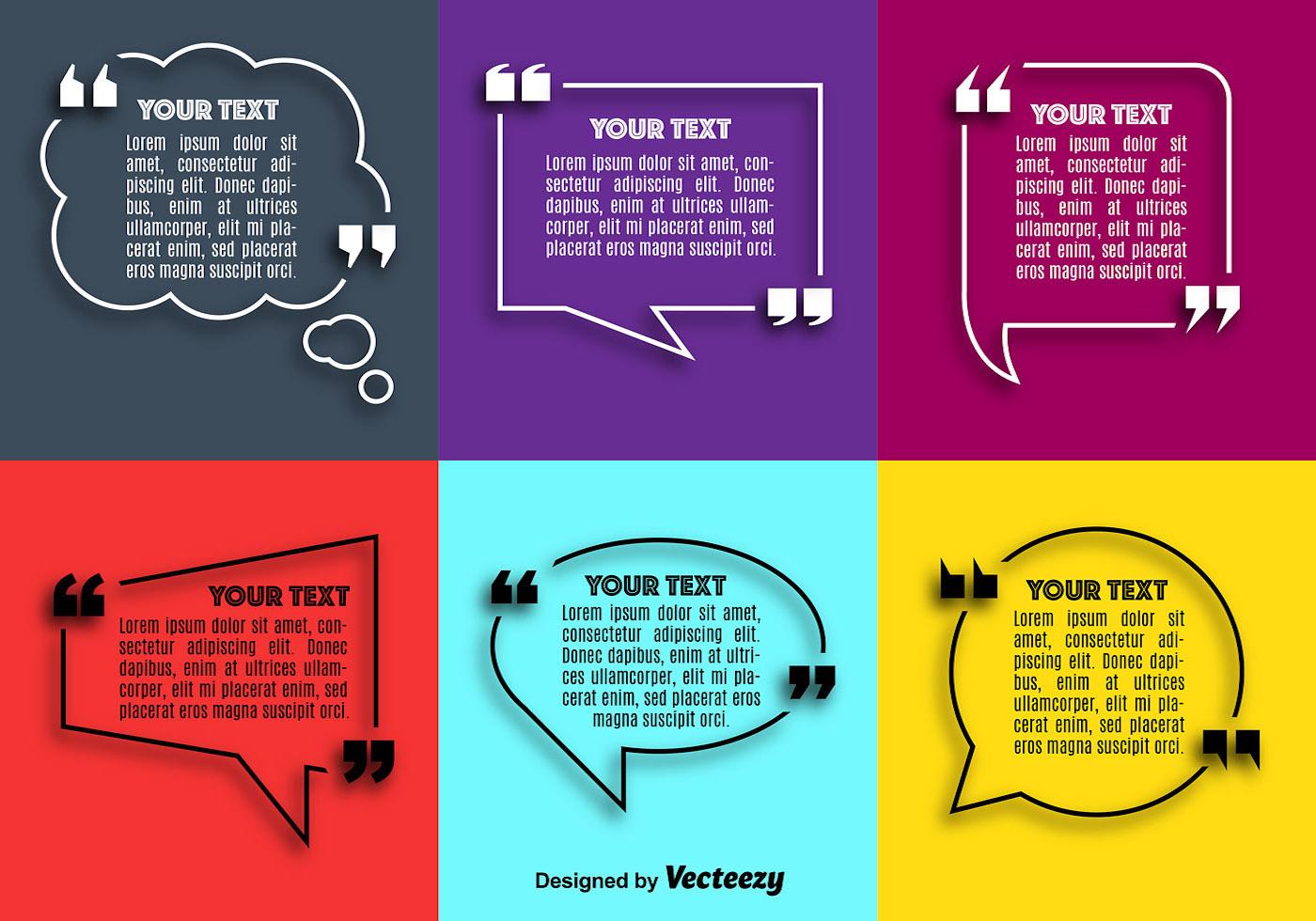 Vector Quote Speech Bubble Set 110088 Vector Art at Vecteezy