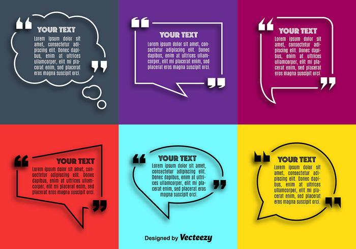 Vector Quote Speech Bubble Set