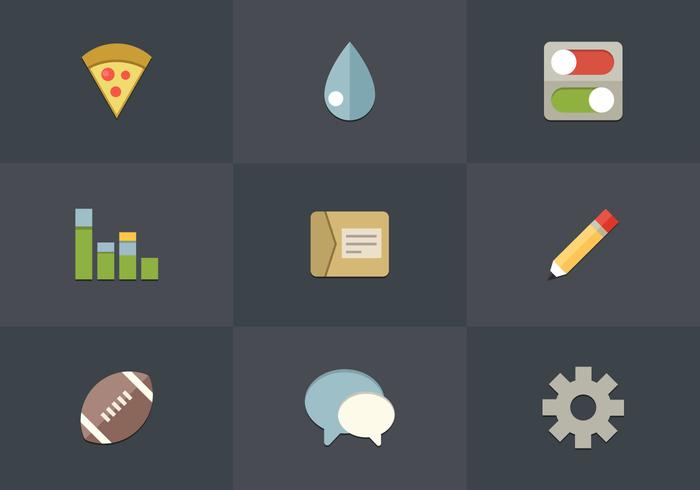 Free Flat Icon Set 02 Vector