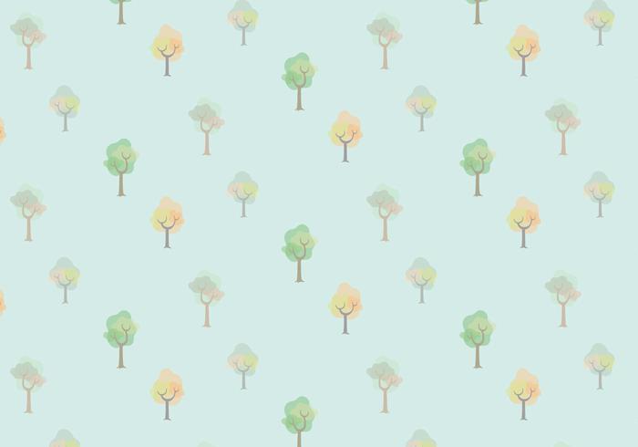 Watercolor Trees Vector Pattern