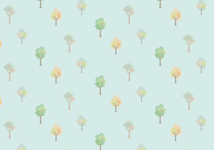 Watercolor Trees Vector Pattern