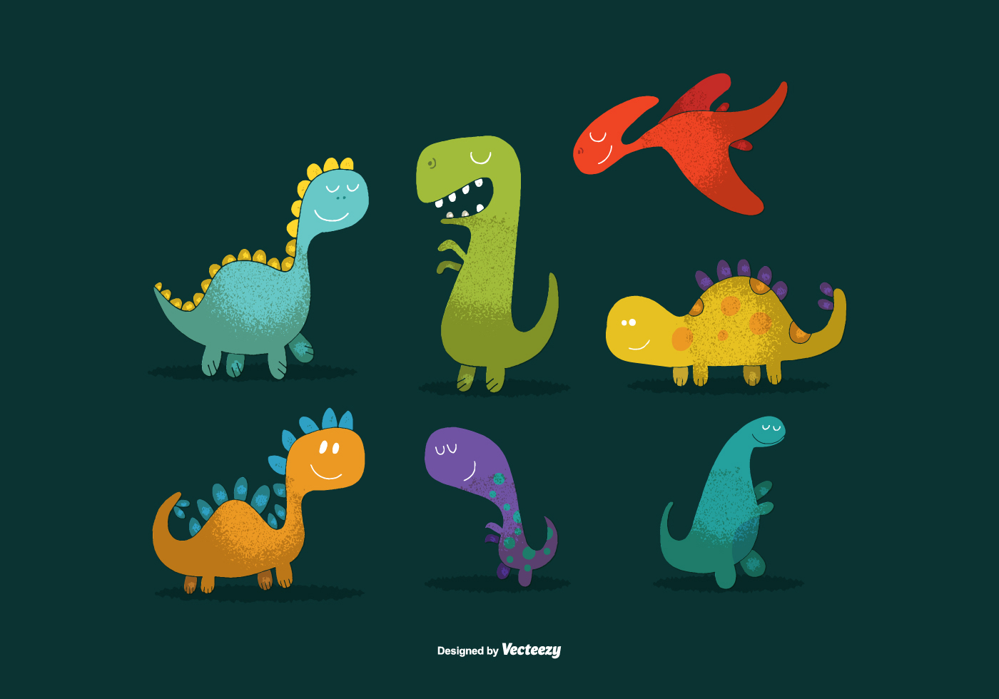 Cute Dinosaur Vectors 110122 Vector Art at Vecteezy