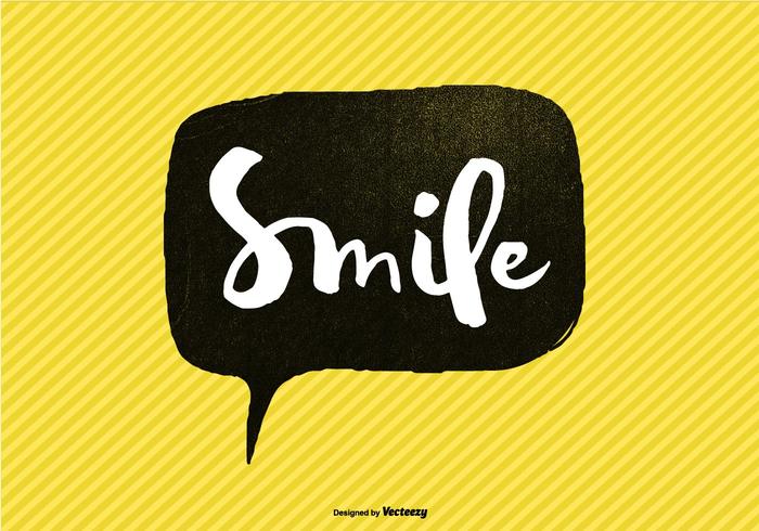 Hand Lettered Smile Speech Bubble Vector 