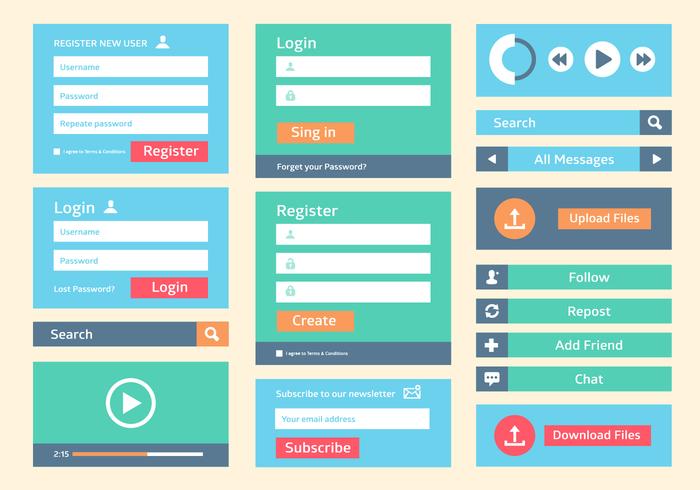 Flat Web User Interface Vector Background
