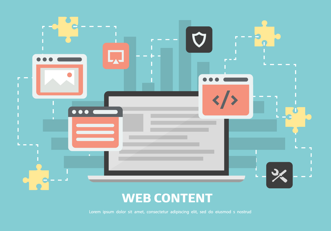 Free Web Content Vector Background - Download Free Vectors ...