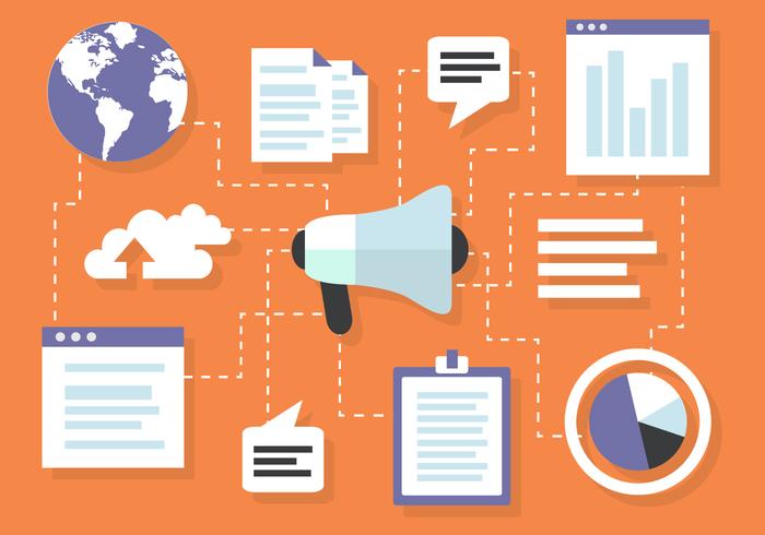 Free Flat Digital Marketing Vector Background
