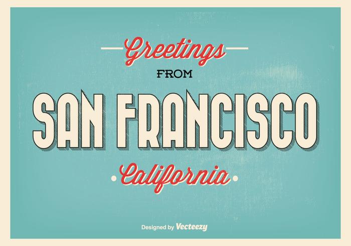 San Francisco Retro Saludo Ilustración vector