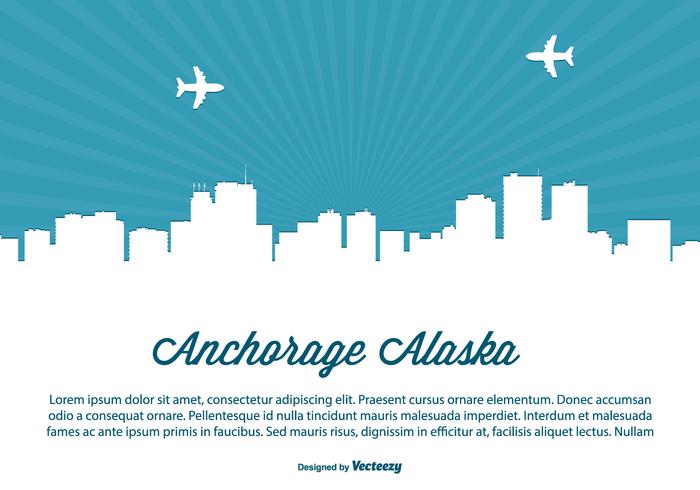 Anchorage Alaska Skyline Illustration Anchorage Alaska Skyline Illustration