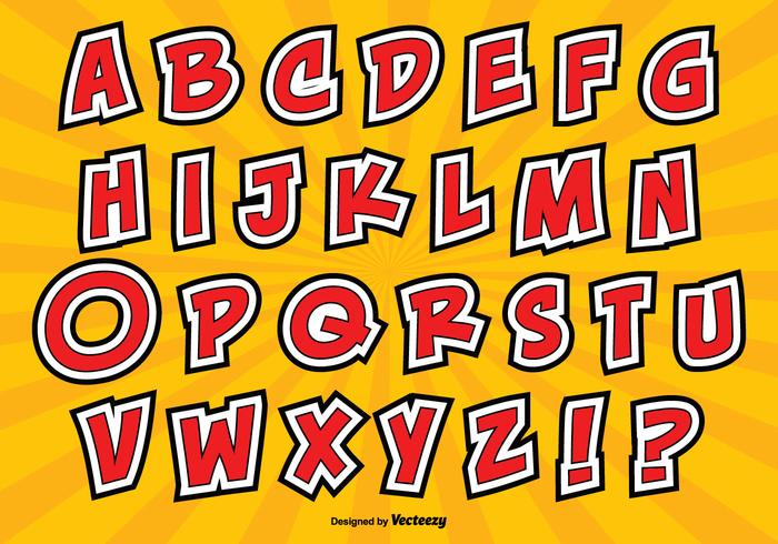 Comic Style Alphabet Set vector