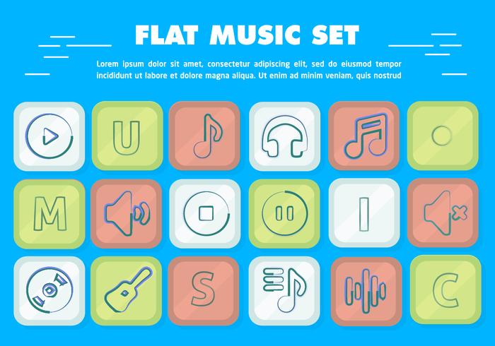 Iconos libres de la música del vector plano