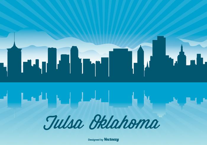 Tulsa Oklahoma Skyline Illustration