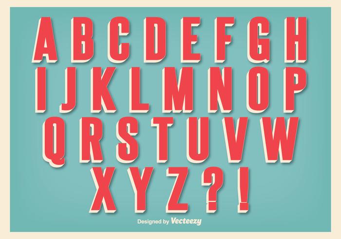 Retro Style Alphabet Set vector