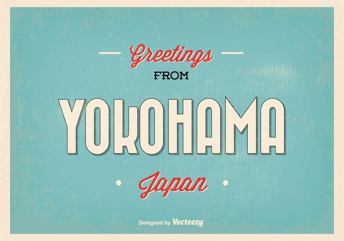 Ilustración de felicitación de Yokohama Japón vector