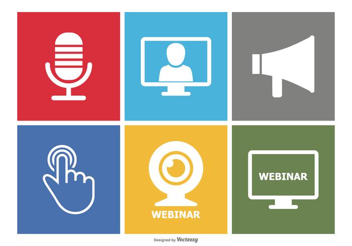 Webinar Flat Icon Set Webinar Flat Icon Set