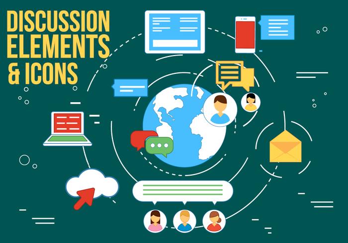 Discussion and Webinar Vector Icons