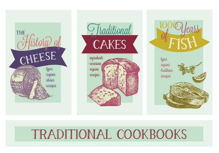 Free Various Thematic Cookbooks Vector Background