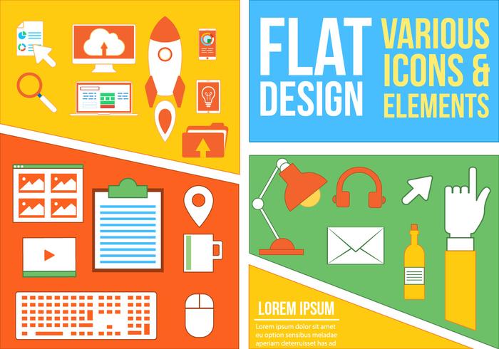 Free Mixed Flat Vector Icons