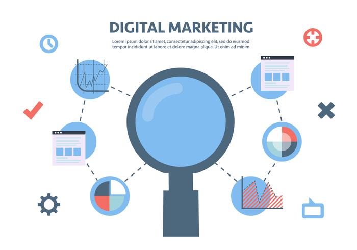 Flat Digital Marketing Vector Background