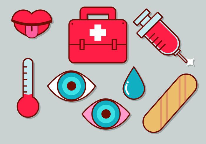 Lindo icono médico conjunto 2 vector