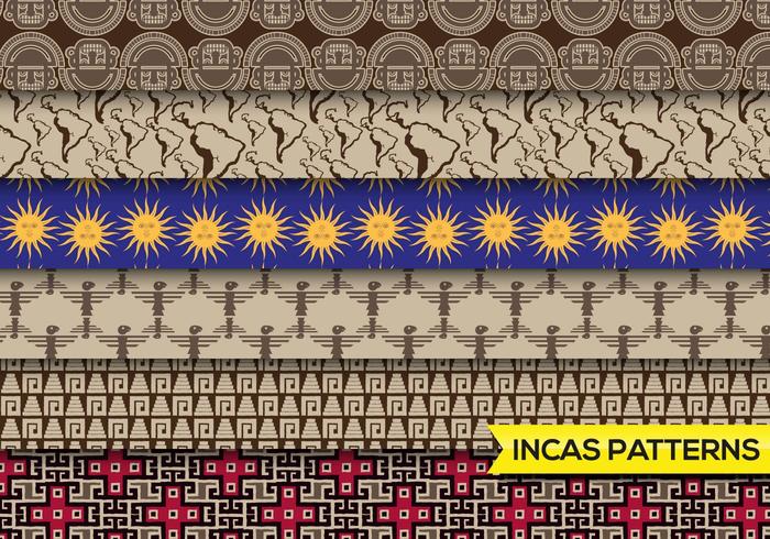 Incas Mayans Patterns Set  vector