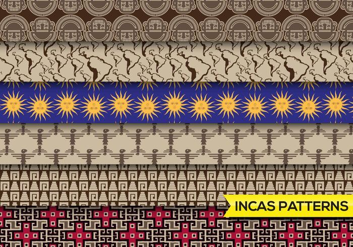 Incas Mayans establece patrones gratis vector