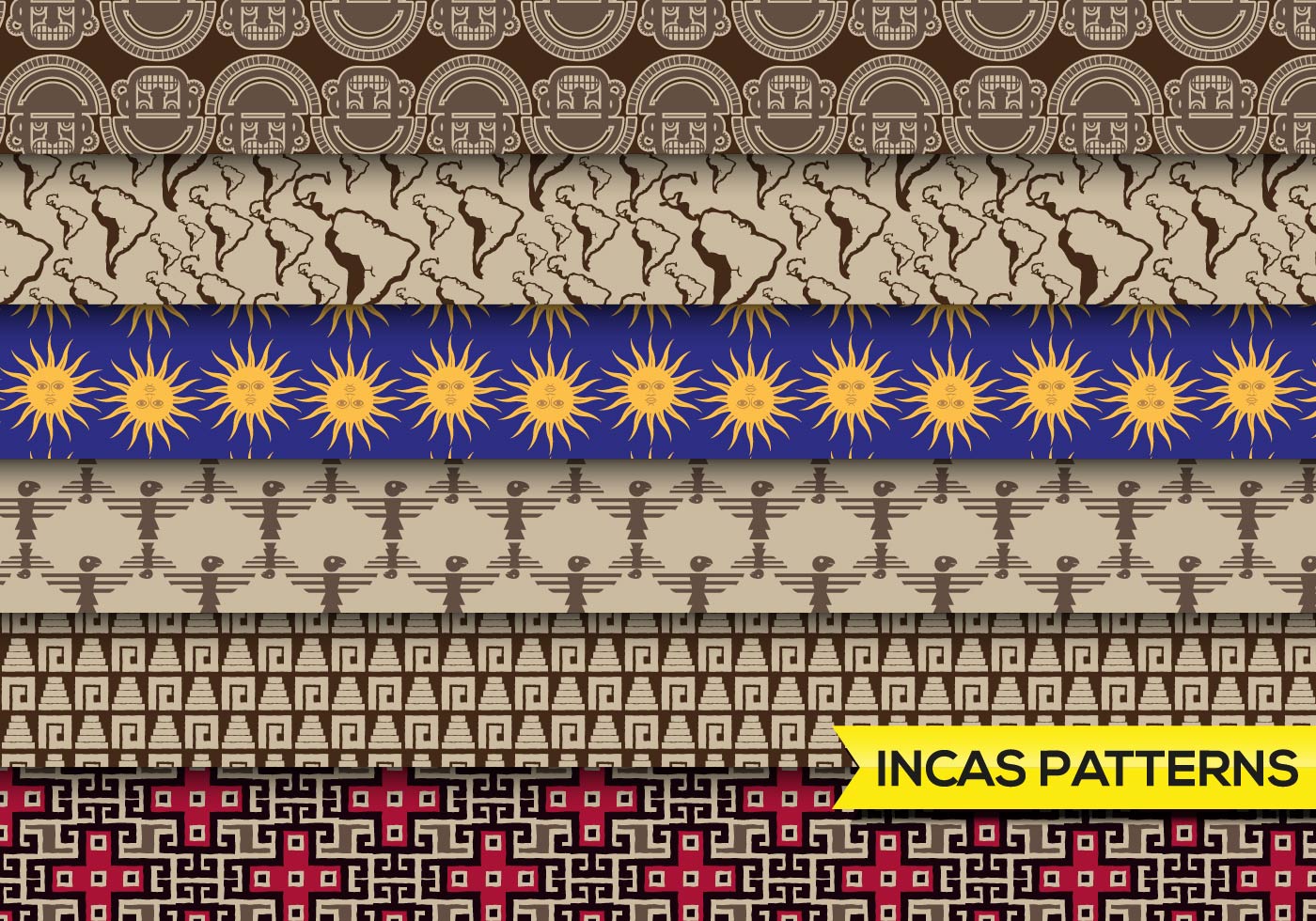 Incas Mayans Patterns Set 110293 Vector Art at Vecteezy