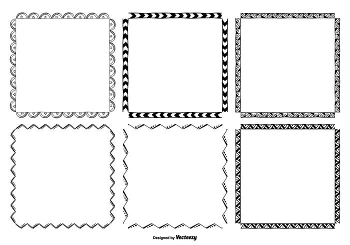 Hand Drawn Frame Set vector