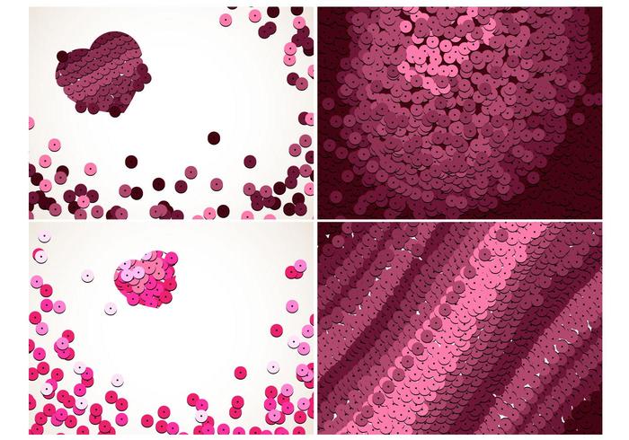 Conjunto de fondo de lentejuelas de color rosa vector