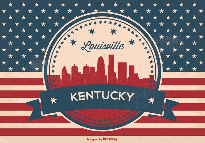 Retro Luisviile Kentucky Skyline Illustration Retro Luisviile Kentucky Skyline Illustration