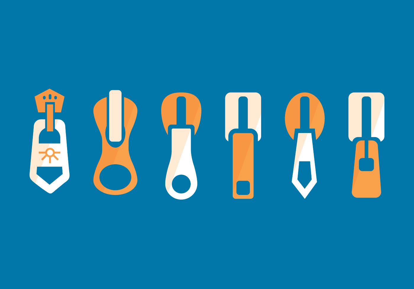 Download Zipper Pull Flat Set - Download Free Vector Art, Stock Graphics & Images