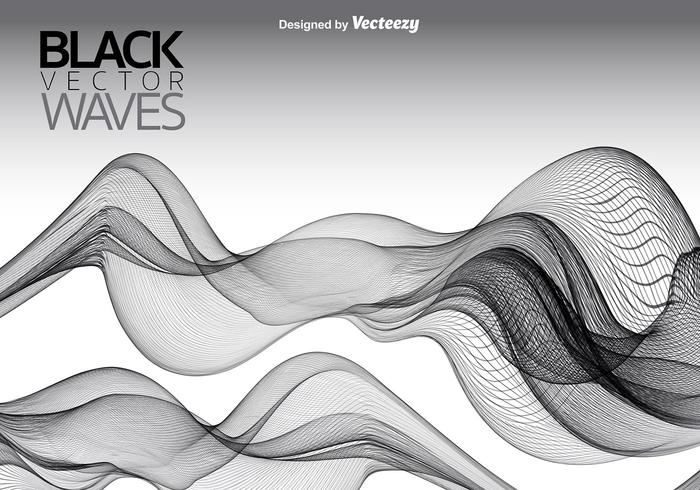 Vector Black Smooth Waves Background