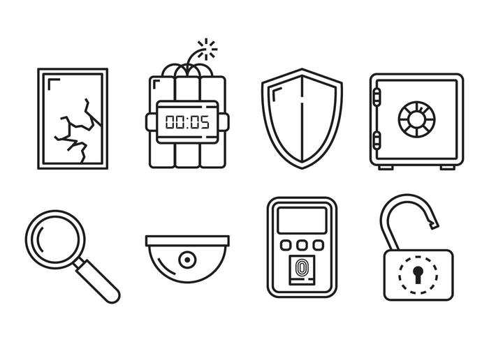 Seguridad Iconos Lineales Iconos vector