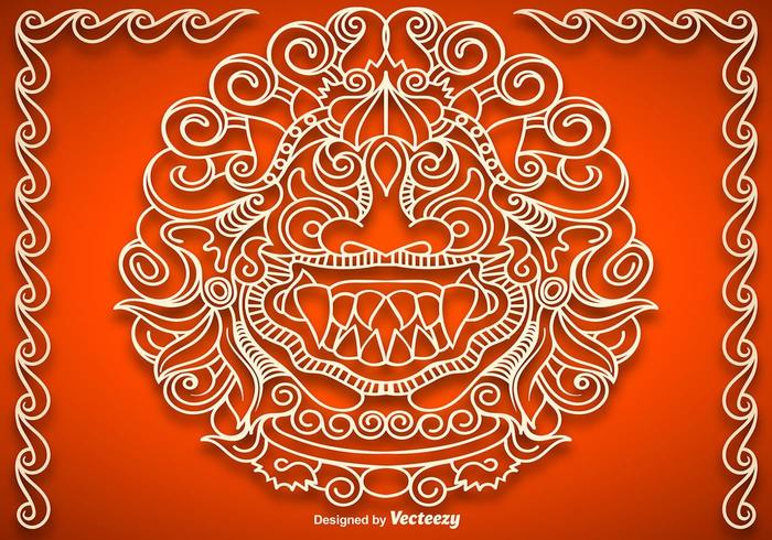 Vector Mythological Barong Face