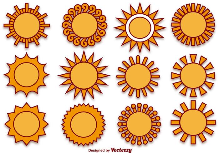 Suns Vector Icons Set