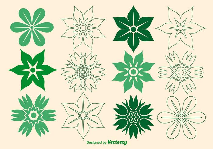 Iconos de la flor del vector