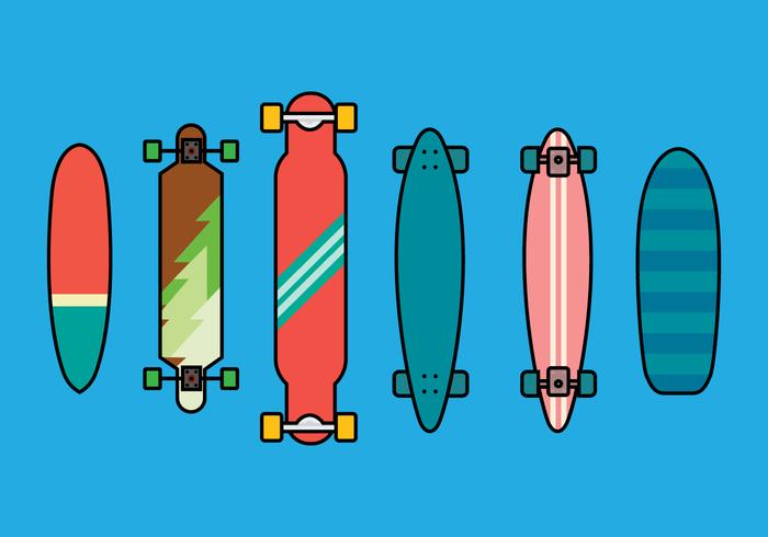 Longboard Vector Set 2