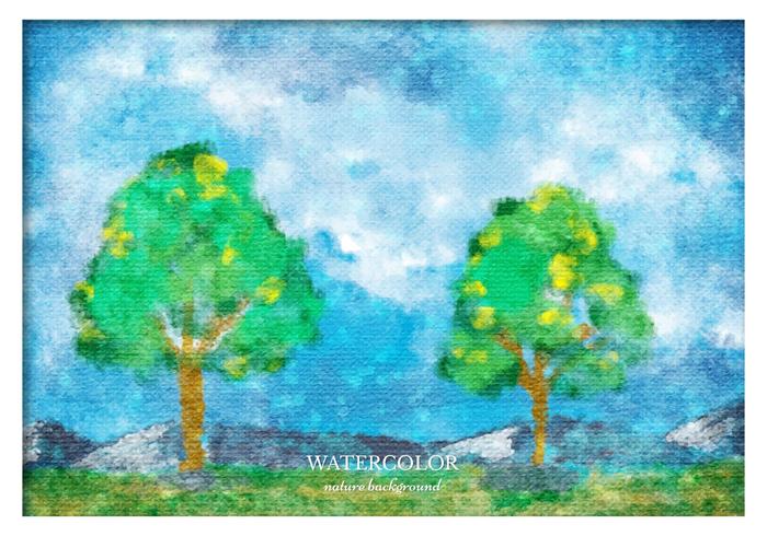 Free Vector Watercolor Landscape Free Vector Watercolor Landscape