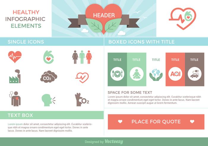 Elementos Infográficos Saludables vector